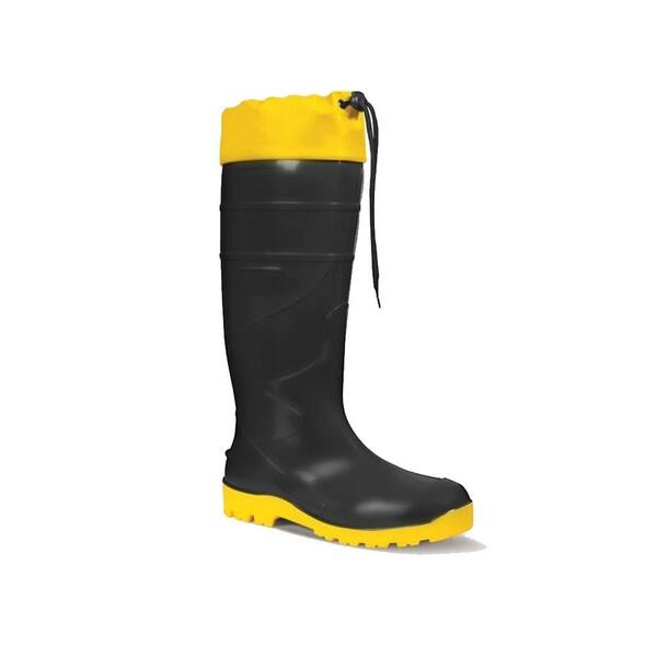 Bota De Pvc Fujiwara Cano Longo Preta Com Forro E Polaina 39