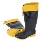 Bota Impermeável PVC Com Forro N°38 Cano Longo Preto e Amarelo Kadesh