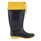 Bota Impermeável PVC Com Forro N°39 Cano Longo Preto e Amarelo Kadesh
