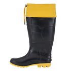 Bota Impermeável PVC Com Forro N°41 Cano Longo Preto e Amarelo Kadesh