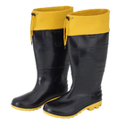 Bota Impermeável PVC Com Forro N°42 Cano Longo Preto e Amarelo Kadesh
