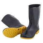 Bota Impermeável PVC Nº38 Cano Médio Preto com Amarelo Kadesh