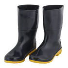 Bota Impermeável PVC Nº40 Cano Médio Preto com Amarelo Kadesh