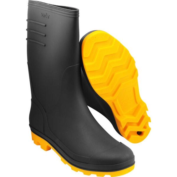 Bota Preta E Amarela Pvc Tam. 40 Com Forro Vonder