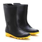Bota Pvc P.forte S/forro Preta Sola Amarela 36 Grendene