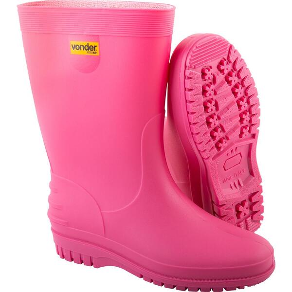 Bota Rosa Pvc Com Forro 40/41 Vonder