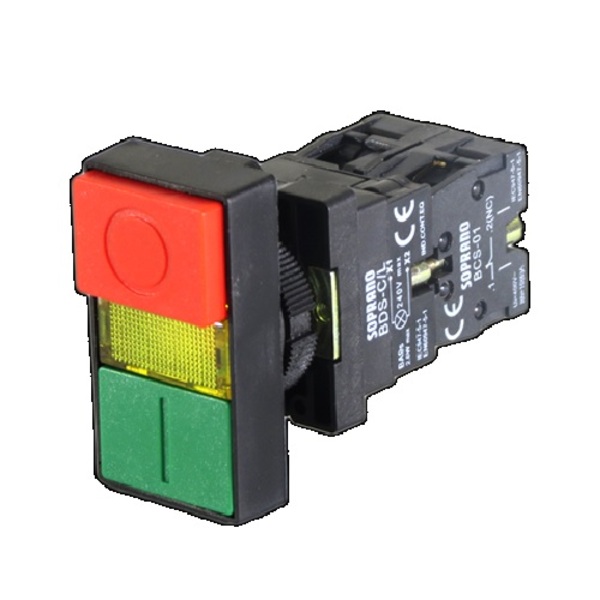 Botão Comando Duplo 1na+1nf Com Iluminação Led 220vca