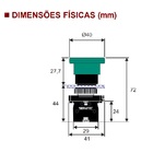 Botão Comando Impulso D40 Sem Trava Atuador Verde