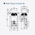 Botão Comando Impulso Iluminado Led 220vca 1na Atuador Verde