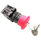 Botão Emergência Com Trava E Chave 2 Contatos Nf