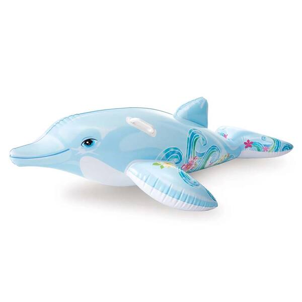Bote Boia Inflável Golfinho Com Alça Piscina Intex 58535