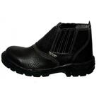 Botina Couro Com Elástico Lateral Preta - São Crispim, Tamanh