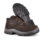 Botina de Amarrar Nobuck Composite Marrom n37 Palmilhado