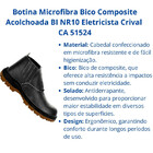 Botina Microfibra Bico Composite Acolchoada Bi Nr10 Eletricis