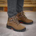 Botina Amarrar Couro Nobuck com Biqueira Plástica N°44 Marrom Marluvas