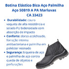 Botina Segurança Elástico Bico Aço Palmilha Aço 50b19 A Pa Ma