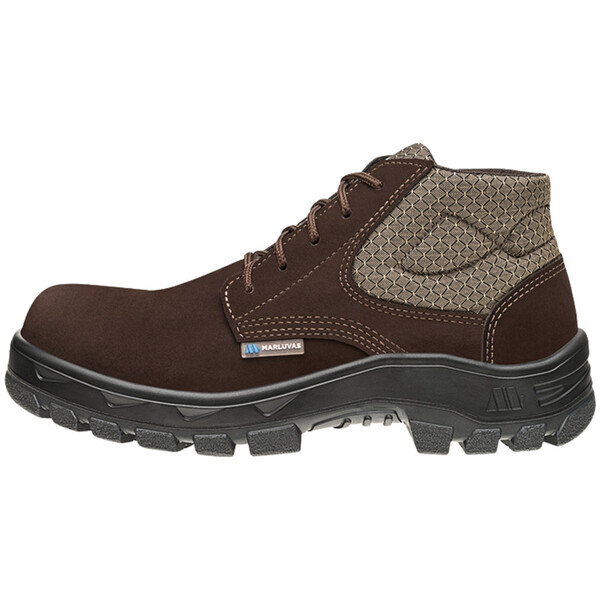 Botina Segurança Nobuck Café Com Cadarço Bico Composite Marlu