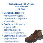 Botina Segurança Nobuck Hidrofugado Café Marluvas Epi Proteçã