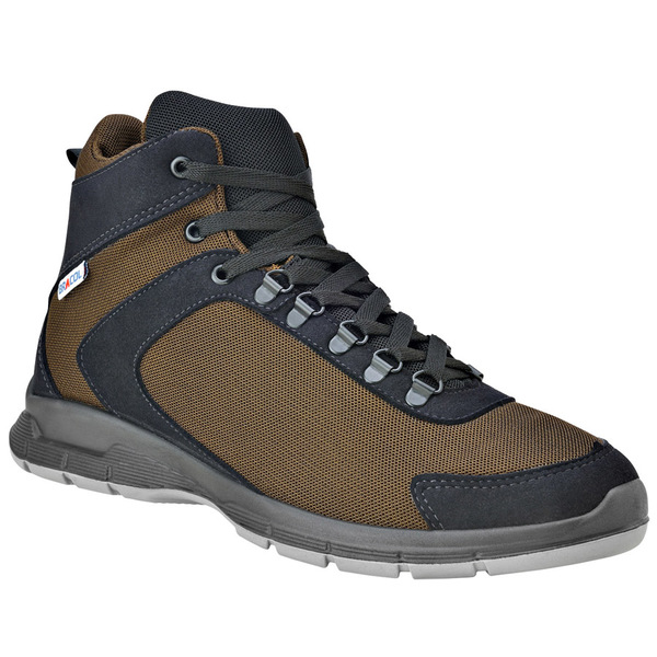 Botina de Segurança Ultralev de Arrarrar na cor marrom, sem Biqueira e Solado de Poliuretano Bidensidade N.42