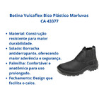 Botina Vulcaflex Bico Plástico Marluvas Ca 43377 44 Preto