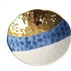 Bowl Azul Branco E Dourado