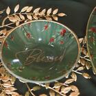 Bowl Blessed Verde Com A Borda Dourada