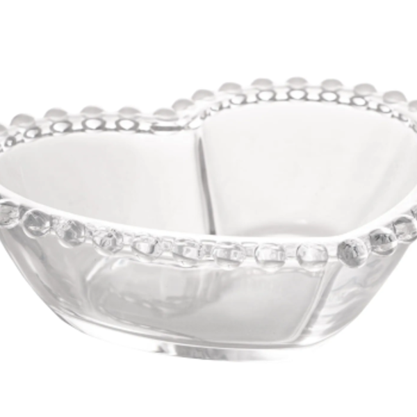 Bowl De Coração Cristal Pearl Wolff 15x13x5cm