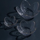 Bowl De Cristal Martelado Taj Flor C/ Borda Dourada 9x5 Cm -