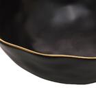 Bowl De Porcelana Preto E Dourado Dubai 15x6cm