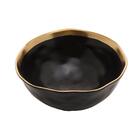 Bowl De Porcelana Preto E Dourado Dubai 15x6cm