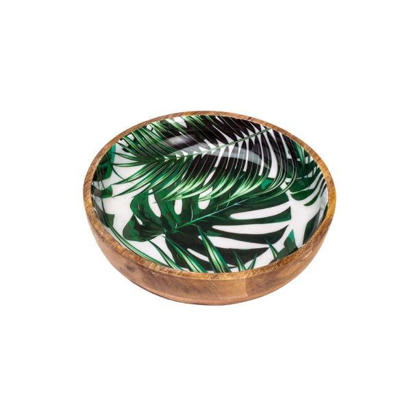 Bowl Em Madeira Bon Gourmet Leafage 20x5cm