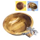 Bowl Em Madeira E Ornamento Coqueiro - Tigela Marchetaria