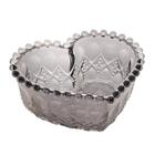 Bowl Lyor Coração Balls Cinza Metalizado De Vidro 13,5cm