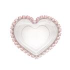 Bowl Lyor Coração De Cristal Borda Rosa 13,5cm X 12,5cm