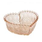 Bowl Petisqueira De Vidro Coração Ambar 13,5x12x5cm