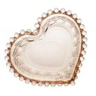 Bowl Petisqueira De Vidro Coração Ambar 13,5x12x5cm