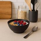 Bowl Plástico Cumbuca 500ml Preto Redondo Cozy Coza Cereal Pe