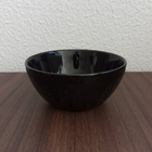 Bowl Tigela Cumbuca Cerâmica Preto Relieve Folhas 573ml Yoi