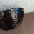 Bowl Tigela Cumbuca Cerâmica Preto Relieve Folhas 573ml Yoi