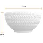 Bowl Tigela Porcelana 400ml Branca Relevo Chevron Germer Cald