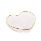 Bowl Wolff Heart De Vidro Borda Dourada 12cm X 11cm X 5cm
