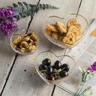 Bowl Wolff Heart De Vidro Borda Dourada 12cm X 11cm X 5cm