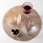 Bowl Wolff Heart De Vidro Borda Dourada 9cm X 8cm X 4cm