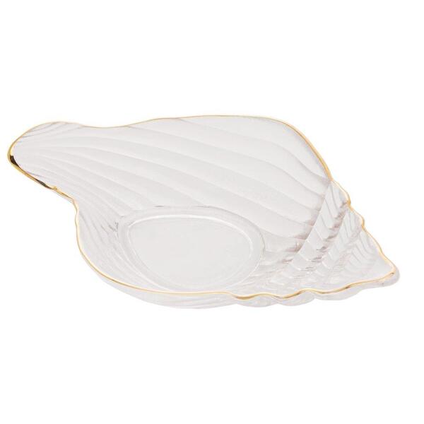 Bowl Wolff Trompete De Vidro Dourado Incolor 20cm X 12cm