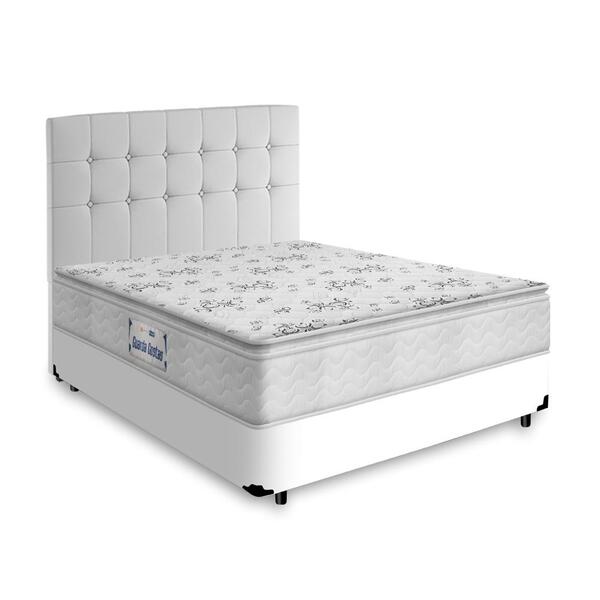Box + Cabeceira Cassis Branca E Colchão D33 Casal - Probel -