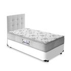 Box + Cabeceira Cassis Branca E Colchão D33 Solteiro - Probel