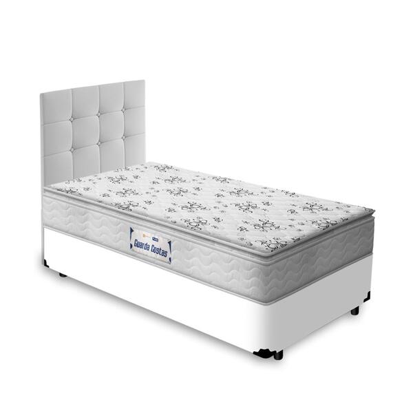 Box + Cabeceira Cassis Branca E Colchão D33 Solteiro - Probel