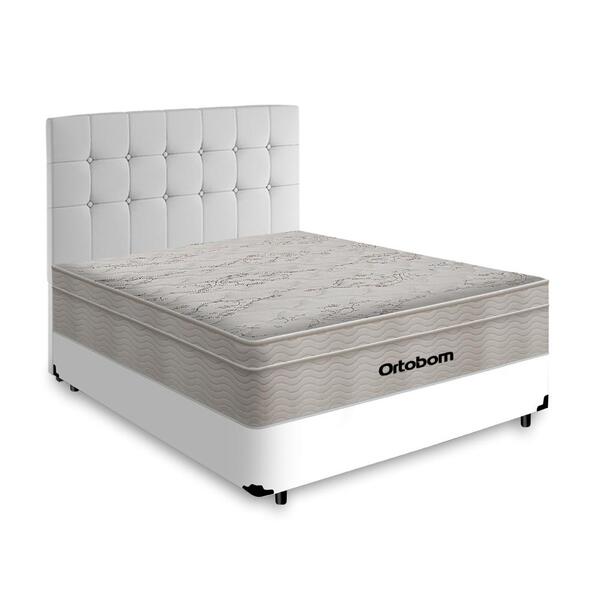 Box + Cabeceira Cassis E Colchão Casal- Ortobom- Airtech Spri