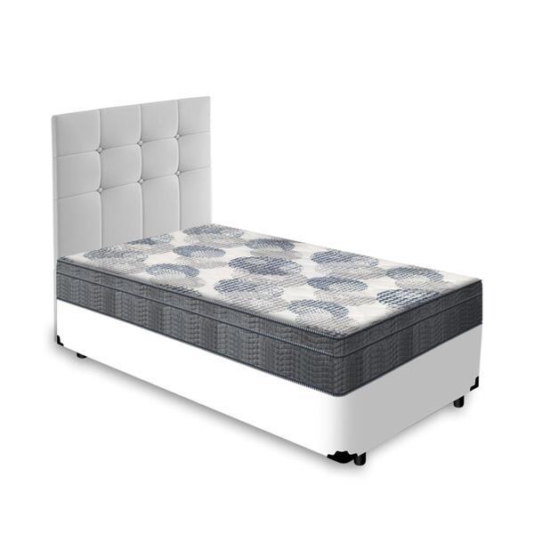 Box + Cabeceira Cassis E Colchão Solteiro - Ortobom - Iso Sup