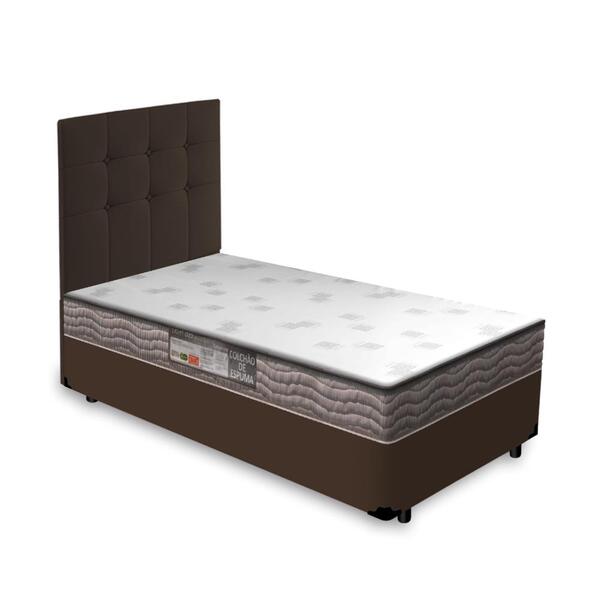 Box + Cabeceira Cassis E Colchão Solteiro - Ortobom - Light D